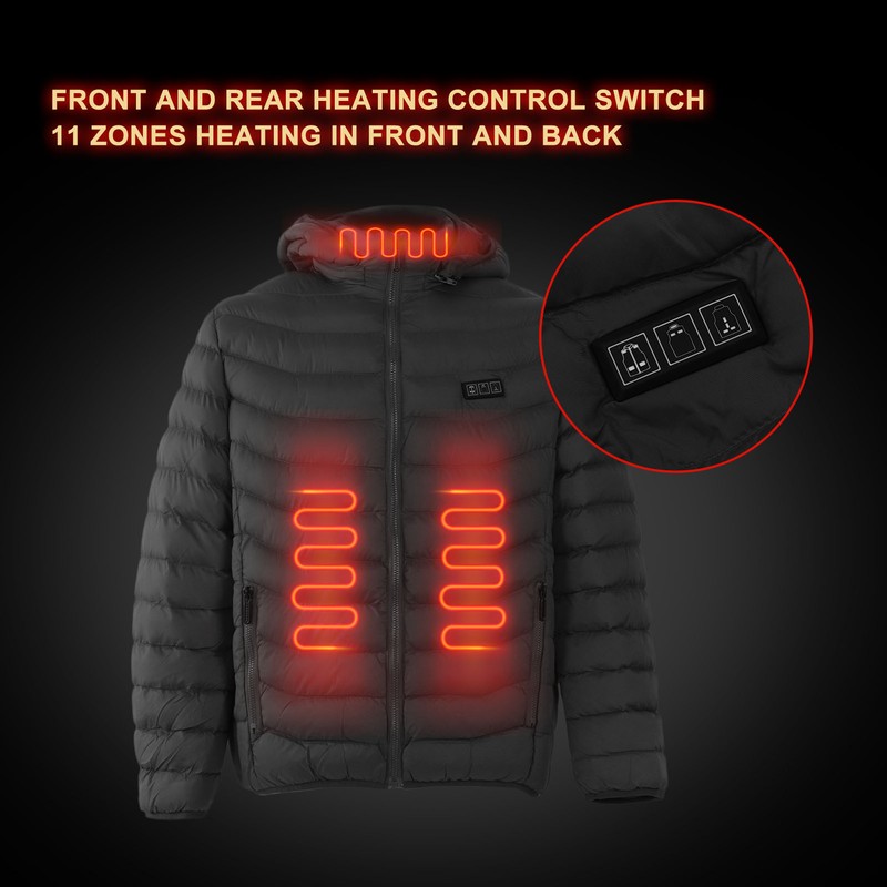 11 Areas Heated Jacket Outdoor USB Electric Heating Jackets Warm