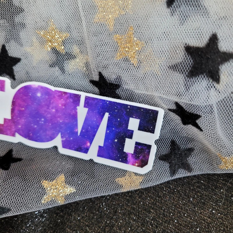Moonlight Jade STKR055 GALAXY LOVE Shaped Star Sticker | Vinyl