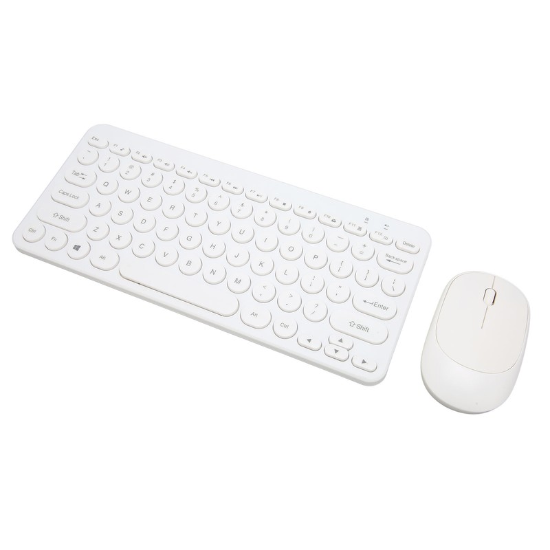 2.4G Wireless Keyboard Mouse Combo 78 Key Retro Round Keycap