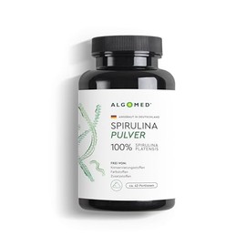 Algomed Spirulina Powder, 100% Spirulina Platensis, 125 g, No Preservatives and Dyes