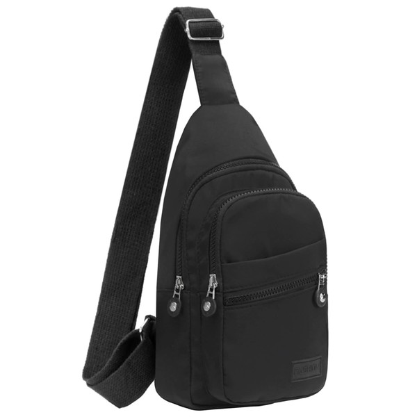 Small Sling Backpack Crossbody Sling Bag for Women, Chest Bag Daypack Fanny Pack Cross Body Bag for Travel Hiking Outdoors - Black