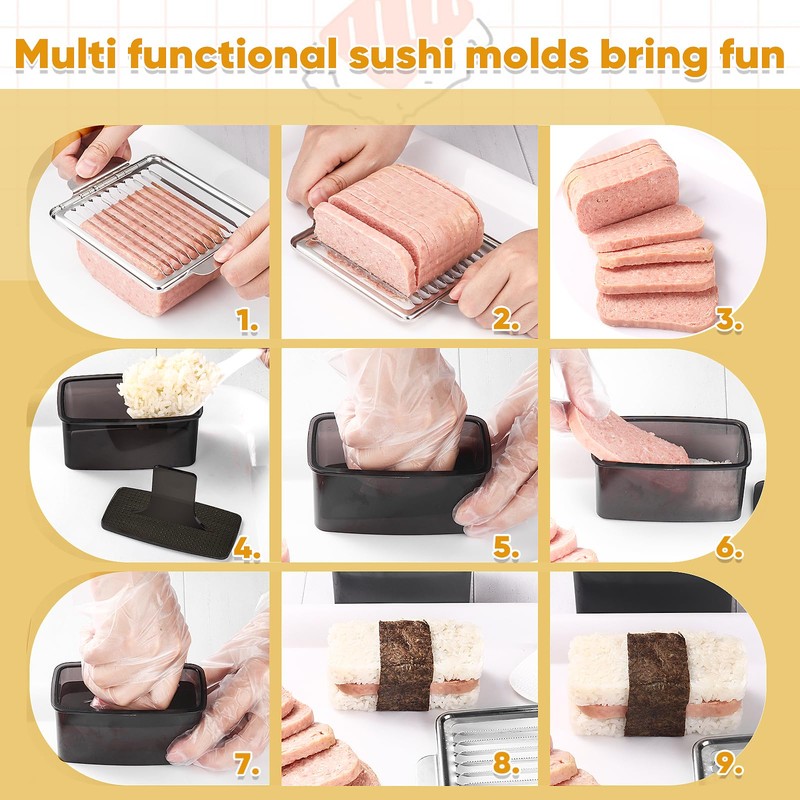 Musubi Press Mold Kit, 2 Pack Clear Musubi Maker with