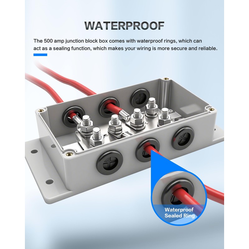 Jamgoer 500A 12V Bus Bar Heavy Duty Power Distribution Block