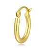 14k REAL Yellow Gold 2mm Thickness Hinged Hoop Earrings (13