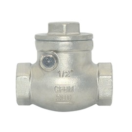 VARMHUS Stainless Steel SS316 Swing Check Valve,NPT Female x Female Thread,WOG 200 PSI PN16 CF8M (1/2")