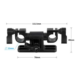 CAMVATE 360° Swivel Adjustable 15mm Dual Rod Clamp for Camera Shoulder Rig - 2192