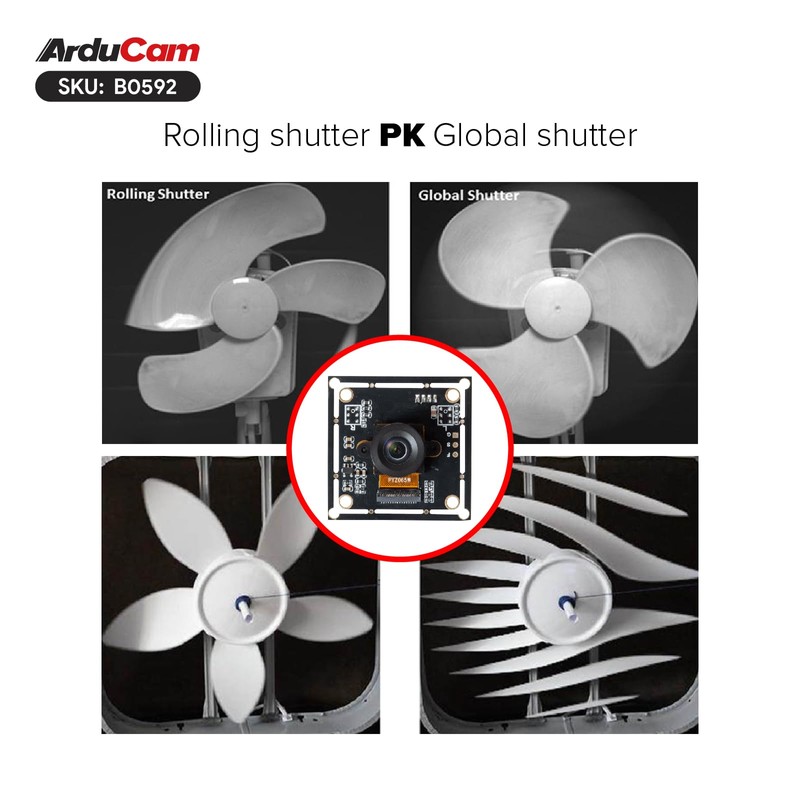Arducam 120fps Monochrome Global Shutter USB Camera Module, 800P High