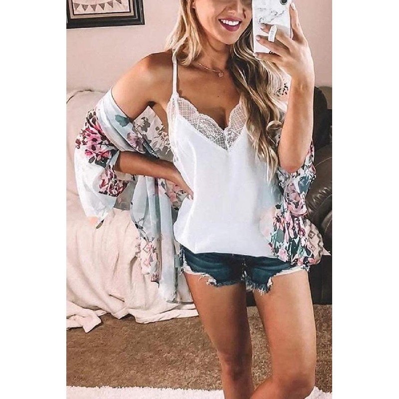 Camisunny - Cárdigan de gasa para mujer, estilo kimono con