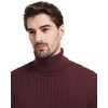 Kallspin Men's Turtleneck Wool Blend Turtleneck Pullover Relaxed Fit Long