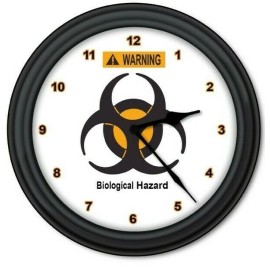 Unbranded Bio Hazard Warning Wall Clock - Zombie Killer Video Game Room Man Cave - GIFT