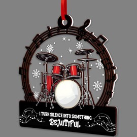 Drum Ornament, Drum Ornaments for Christmas Tree, 2 Layer Wood & Acrylic Christmas Ornament 2024, Drum Lover Onament, Drum Ornament Lover Gift, Friendship Drum Christmas Ornament, Drum Decorations