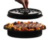 GOURMEX Small 7lb Black Oval Ceramic Enamel Coated Roasting Pan