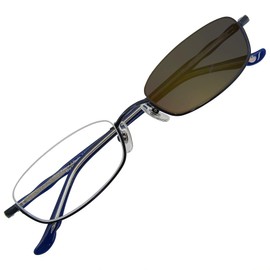 k-eines 42003 Sunglasses, Visible Light Dimming, Fashionable, Oval Underrim, Unisex, Lightweight, UV Blue Light Reduction, blue