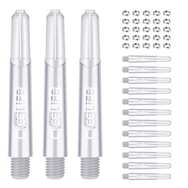 CyeeLife 15pcs Dart Shafts with 20pcs Metal o Rings,5 sets Plastic stems Clear 35mm