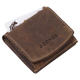 Ledershop24 J.Jones RFID Leather Men's Wallet Viennese Box Mini Wallet Coin Purse 5492 Cowhide 10.5 cm Brown, brown, rfid wallet