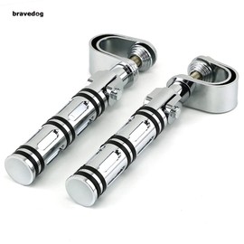 Bravedog Motorcycle Highway Foot Pegs Rest Black 25-32mm Engine Guard Crash Bar Footpegs Clamps for Touring Road Glide Road King Softail Dyna Universal