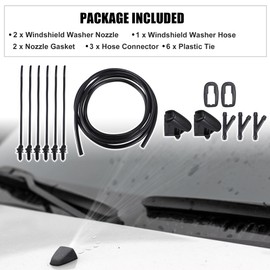 uxcell 1 Set Windshield Washer Water Nozzle Spray No.BM5117666AB for Ford Focus 2010-2017