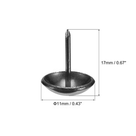 QUARKZMAN 40 Pieces Upholstery Tacks 11mm x 17mm Round Head Decorative Furniture Tacks Thumbtacks for Furniture Sofa Headboards Matte Black