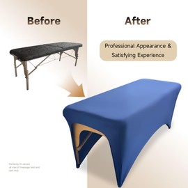 Elastic Lash Bed Cover Blue Massage Table Cover Made of 90% Polyester and 10% Spandex， odorless Spa Sheet Set for Lash Extension Bed or Massage Table(Blue, 1PCS)