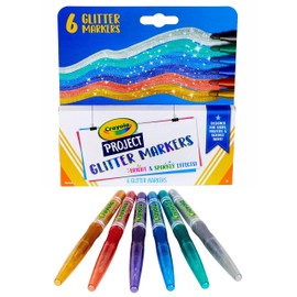 Crayola Glitter Markers, Assorted Colors, Art Supplies, 6Count