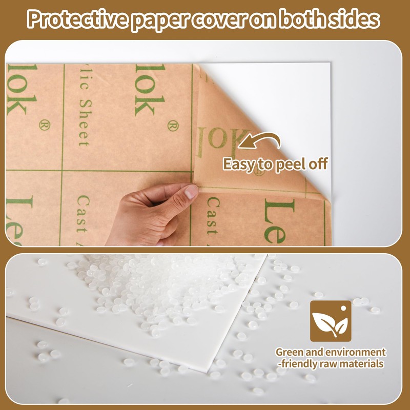Lesnlok Matte White Acrylic Sheets 1/4 inch Thick 6mm 1