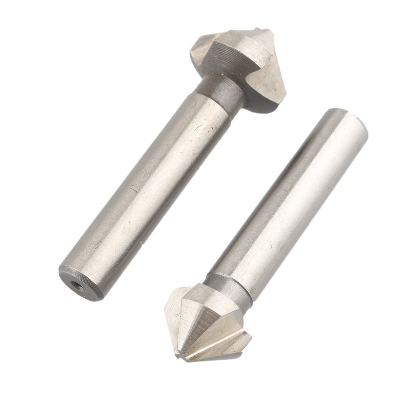 HALJIA 6 pcs 90 Degree 3 Flutes HSS Countersink Drill