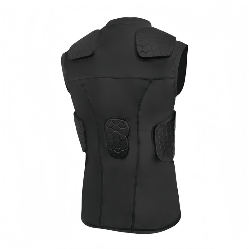 Topeter Padded Compression Shirts with Chest, Rib, Shoulder & Back