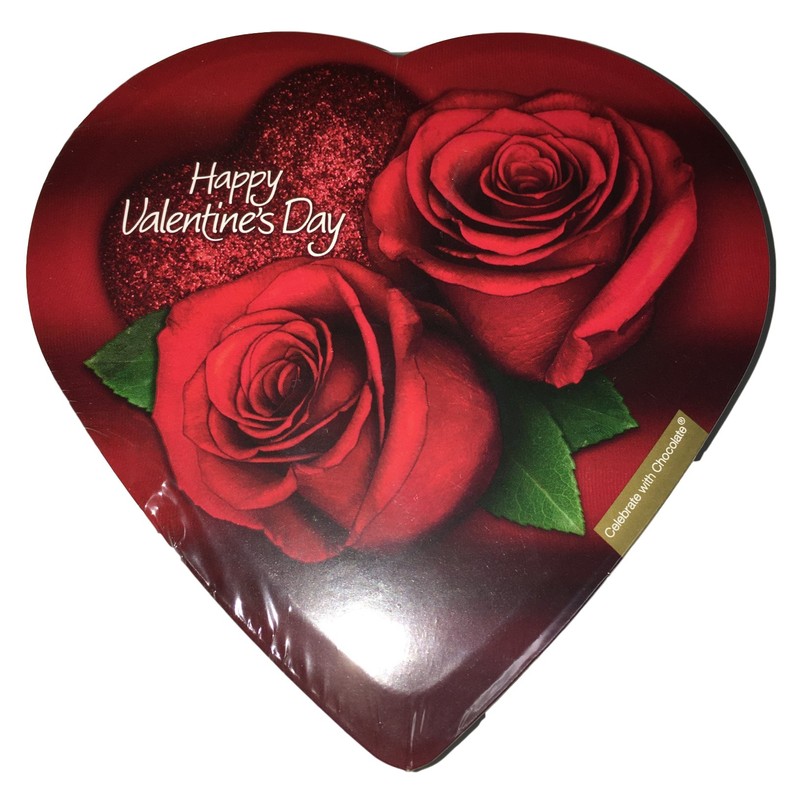 Valentine Rose Heart Shaped Chocolate Gift Box 2 oz (Pack