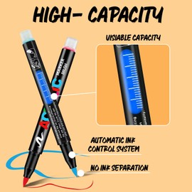 Droaful 60 colors Acrylic Paint Markers, Acrylic Paint Pens Brush Tip, No-Bleed and Automatic Ink Control, Fabric Markers for Rock, Metal, Glass, Wood, Canvas, Ceramic, Plastic, Art & DIY Craf