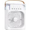 Ventilador Portátil con Humidificador, 5 Salidas de Niebla, 3 Velocidades