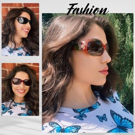LVIOE Polarised Sunglasses Womens Oversized, Large Frame Butterfly Ladies Sunglasses with UV Protection, Category 3