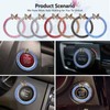 3leavtrees Bling Ring Emblem Car Accessories - Rhinestone Crystal Ring