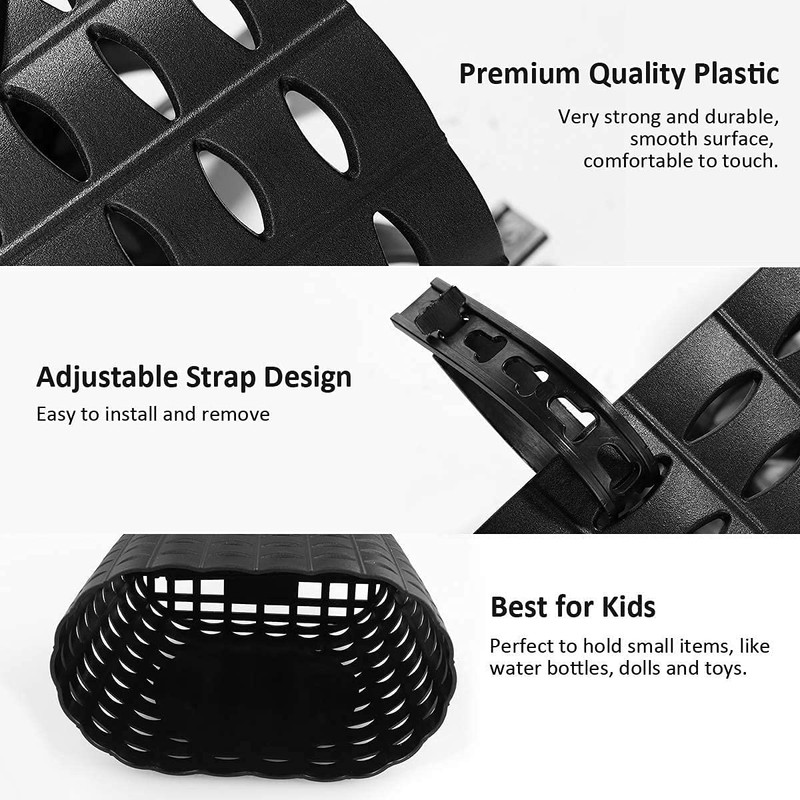 Kids Bike Basket with Adjustable Straps, Bicycle Handlebar Basket for