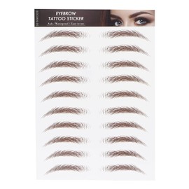 6D Eyebrow Tattoo Sticker, Professional Waterproof Eyebrow Transfer Sticker, Eyebrow Makeup Tool for Women and Girls (Brown) (Brown-06)