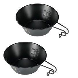 Camping Moon BKS-220-2P Sierra Cup, Black, Black Sierra Camping Cup, Stainless Steel, 10.1 fl oz (310 ml), Set of 2