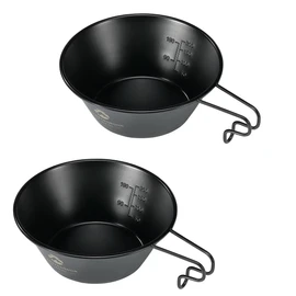 Camping Moon BKS-220-2P Sierra Cup, Black, Black Sierra Camping Cup, Stainless Steel, 10.1 fl oz (310 ml), Set of 2