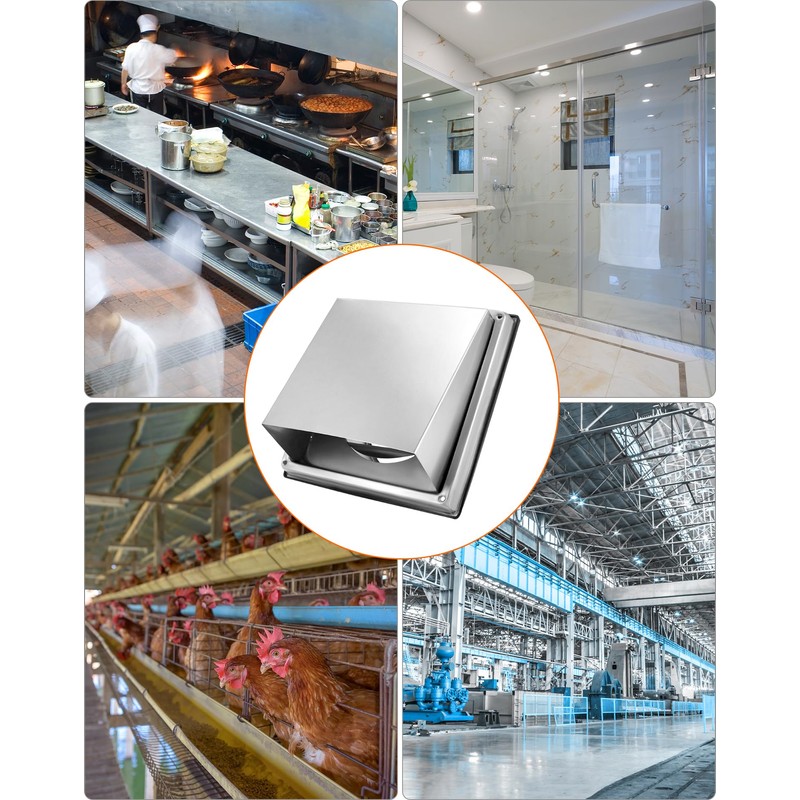QWORK® Ventilation Grille 125 mm Made of 304 Stainless Steel