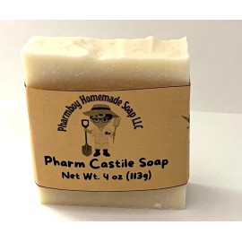 Homemade Castile Cold Process Soap Bar Homemade, Unscented Gentle Sensitive Handmade 4 Oz