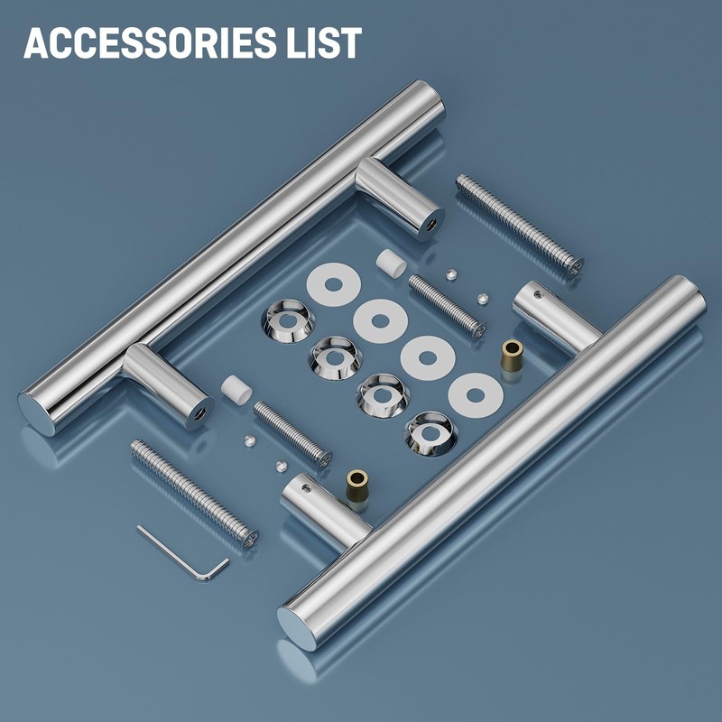 Ranbo Chrome 8" (CTC) Back to Back Shower Door Handle,