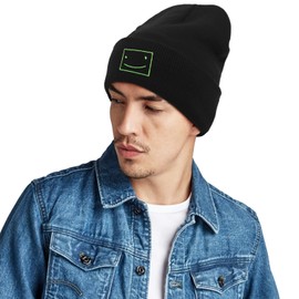 Koesnbre Black Lil Hip Hop Peep Classic Embroidered Beanie Hats for Men Women-Winter Warm Stretchable Fashion Knit Cuffed Beanie Hat