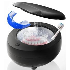 Unbranded Ultrasonic Cleaner for Dentures & Jewelry, 40W 340ml Portable Professional Black