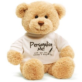 Gund Personalize Me T-Shirt Bear, Message Teddy Bear (White)