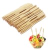 TAFACE 80pcs 90mm x 6mm x 3mm Fruit Forks Bamboo