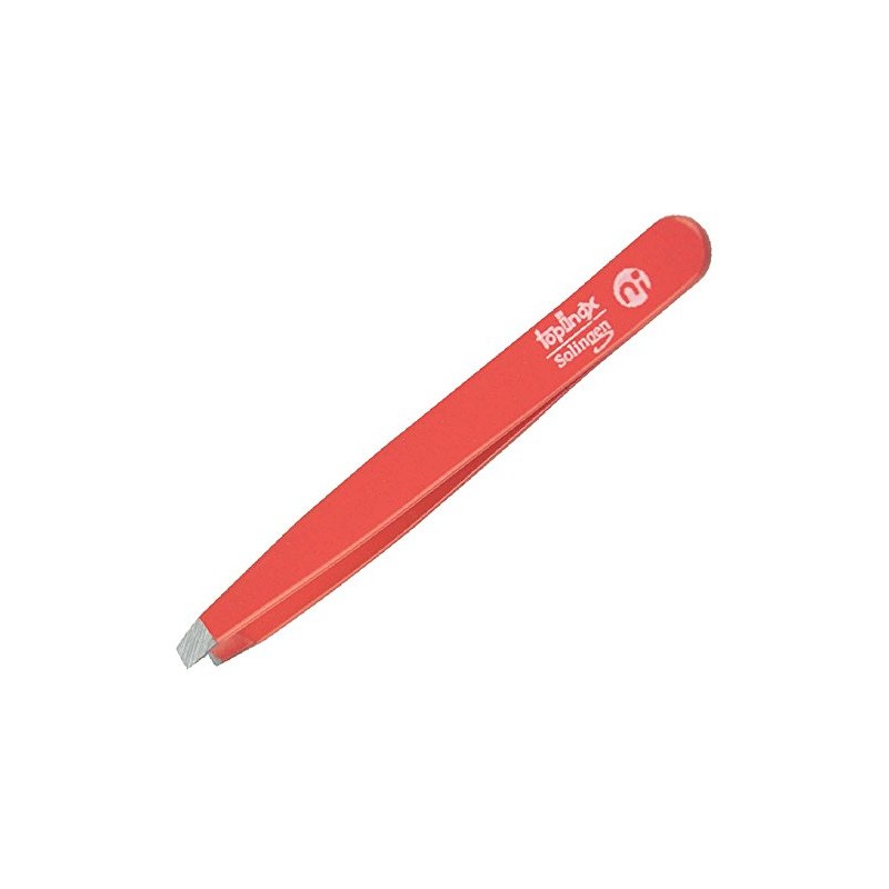 Niegeloh Solingen Straight Eyebrow Tweezers Topinox Red 9cm - Made