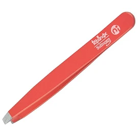 Niegeloh Solingen Straight Eyebrow Tweezers Topinox Red 9cm - Made in Germany
