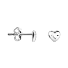 SOFIA MILANI - Women's Earrings 925 Silver with Zirconia Stone - Small Heart Stud Earrings, Sterling Silver, Cubic Zirconia