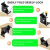 2 Pack Folding Brackets 0°-90°-180°, Heavy-Duty Folding Table Leg Brackets