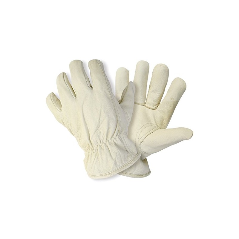 Briers Lined Hide Gloves, White, Large