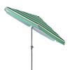 CorLiving 10ft Round Tilting Green and White Patio Umbrella