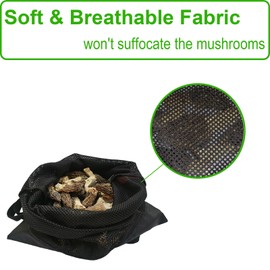 Morel Mushroom Mesh Foraging Bag 2 Pc Mushroom Hunting Bag Black Harvesting Foraging Tote Bag Adjustable Picking Bag for Mushroom Decor Lovers